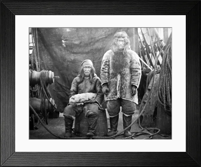 Framed Print : Eskimaux on a whaling ship, Greenland Framed Print : Eskimaux on a whaling ship, Greenland