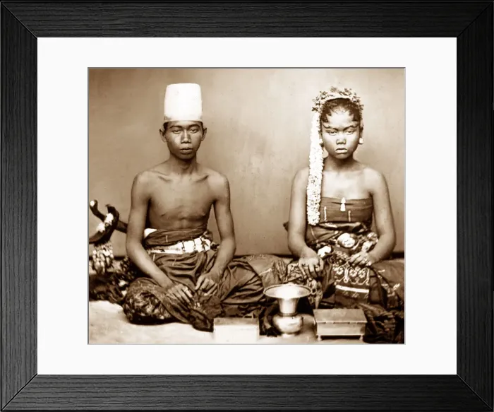 Framed Print : Javanese Bride and Bridegroom - pre-1900 Framed Print : Javanese Bride and Bridegroom - pre-1900