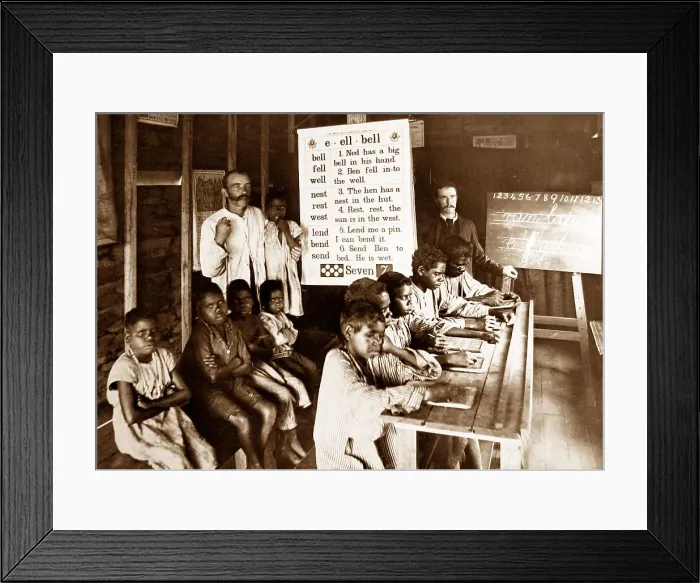 Framed Print : Aborigine children in a Mission School, Queensland Framed Print : Aborigine children in a Mission School, Queensland