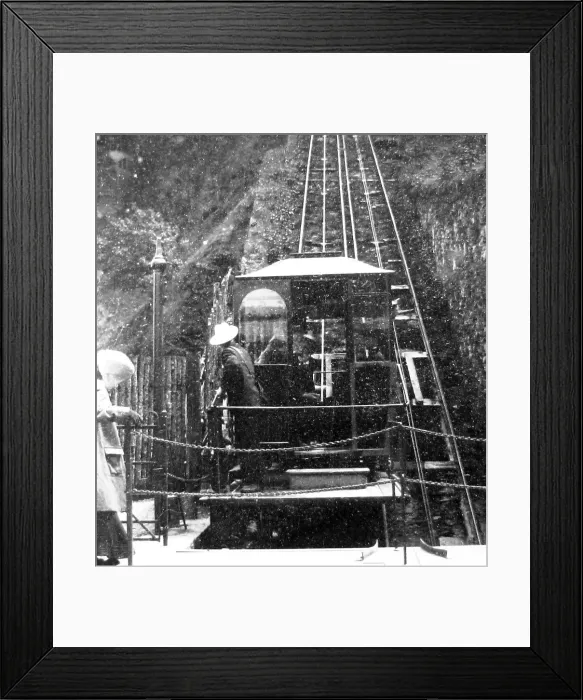 Framed Print : Lynton and Lynmouth Cliff Railway - Victorian period Framed Print : Lynton and Lynmouth Cliff Railway - Victorian period