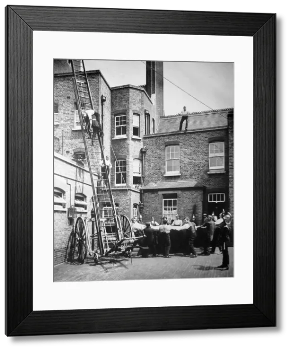 Framed Print : London County Council Fire Brigade training Framed Print : London County Council Fire Brigade training