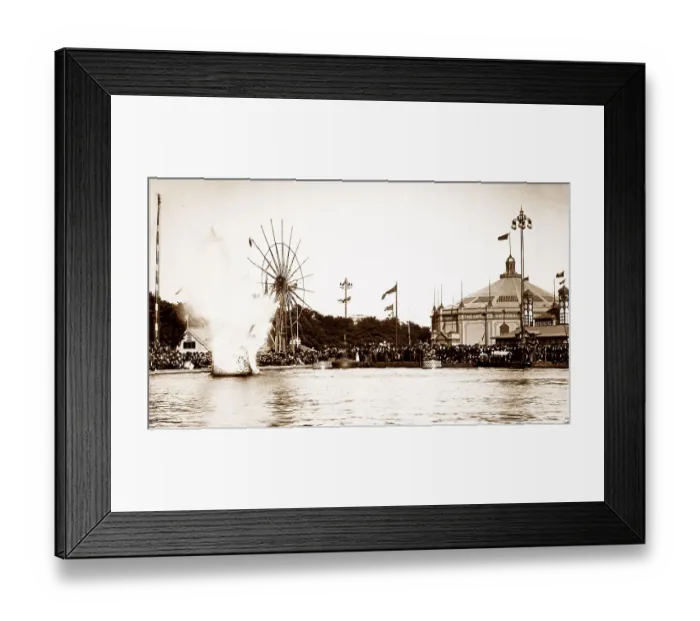 Framed Print : Whitehead torpedo demonstration, Royal Naval Exhibition Framed Print : Whitehead torpedo demonstration, Royal Naval Exhibition