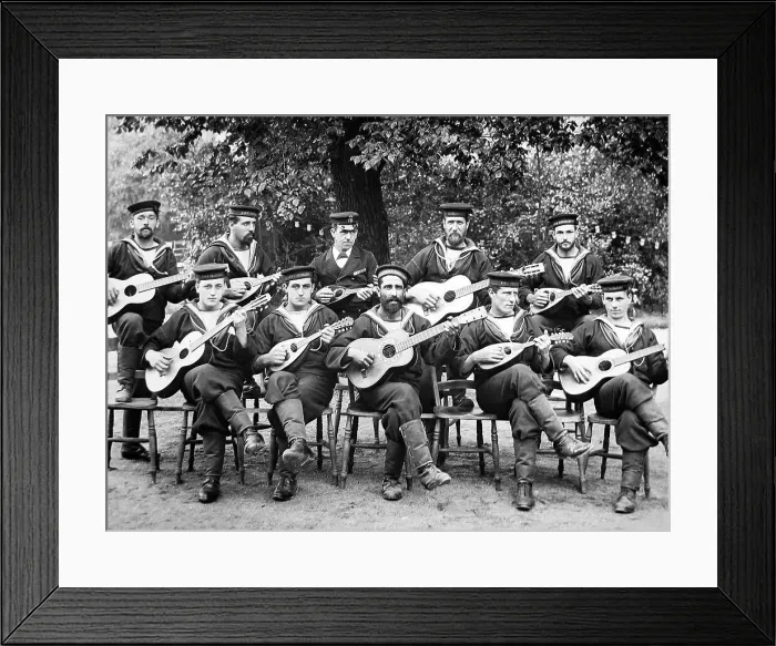 Framed Print : Royal Naval Exhibition 1891 - The Mandoline band Framed Print : Royal Naval Exhibition 1891 - The Mandoline band