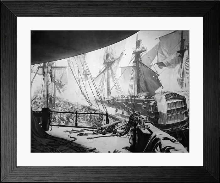 Framed Print : Royal Naval Exhibition 1891 - Battle of Trafalgar Panorama Framed Print : Royal Naval Exhibition 1891 - Battle of Trafalgar Panorama