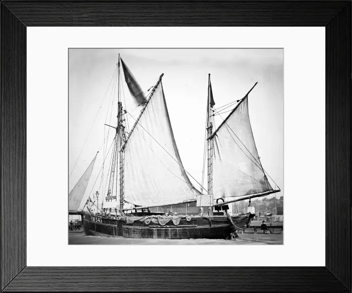 Framed Print : Royal Naval Exhibition 1891 - the trawler Heroine Framed Print : Royal Naval Exhibition 1891 - the trawler Heroine