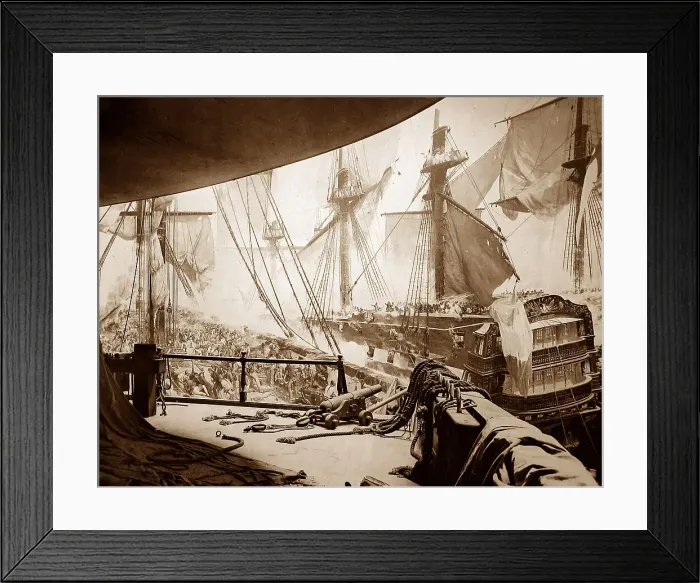 Framed Print : Battle of Trafalgar panorama, Royal Naval Exhibition Framed Print : Battle of Trafalgar panorama, Royal Naval Exhibition