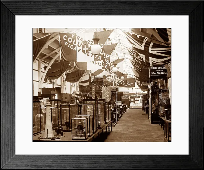 Framed Print : Cook Gallery, Royal Naval Exhibition of 1891 in London Framed Print : Cook Gallery, Royal Naval Exhibition of 1891 in London