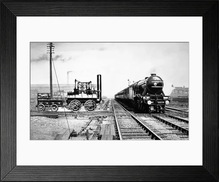 Framed Print : Composite showing Locomotion and The Flying Scotsman Framed Print : Composite showing Locomotion and The Flying Scotsman