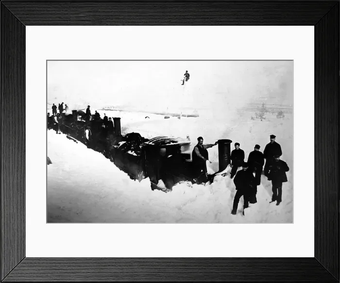 Framed Print : Three steam engines clearing a snow drift in Scotland Framed Print : Three steam engines clearing a snow drift in Scotland
