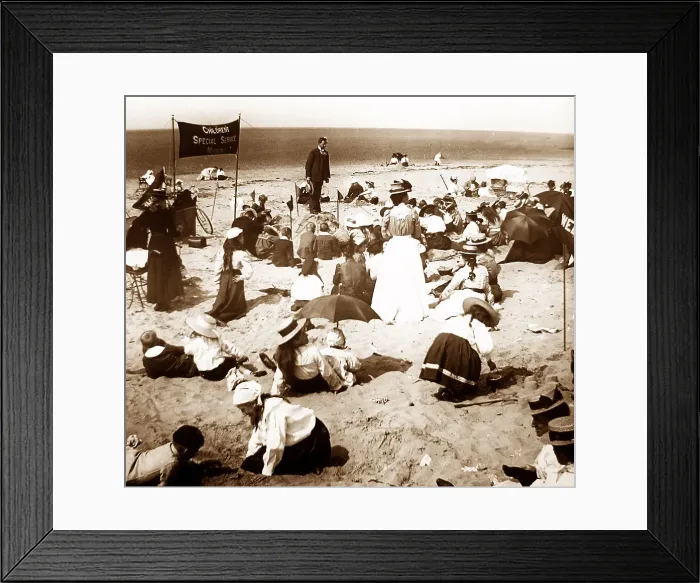 Framed Print : Children's service, West Kirby beach, Wirral, Merseyside Framed Print : Children's service, West Kirby beach, Wirral, Merseyside