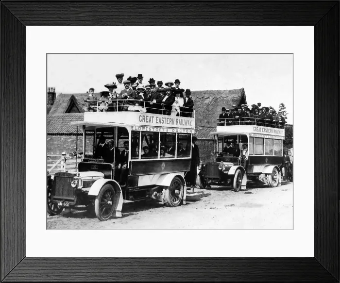 Framed Print : Great Eastern Railway motor buses, probably Ipswich Framed Print : Great Eastern Railway motor buses, probably Ipswich