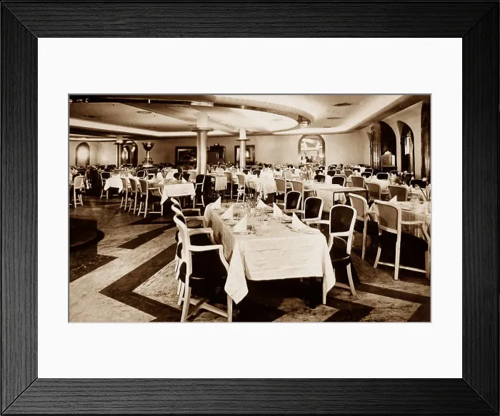 Framed Print : RMMV Athlone Castle 1st Class dining saloon, Union-Castle Framed Print : RMMV Athlone Castle 1st Class dining saloon, Union-Castle