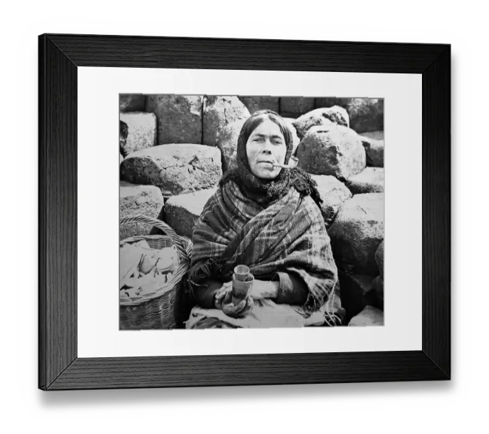 Framed Print : Irish woman, Giant's Causeway, Ireland - Victorian period Framed Print : Irish woman, Giant's Causeway, Ireland - Victorian period
