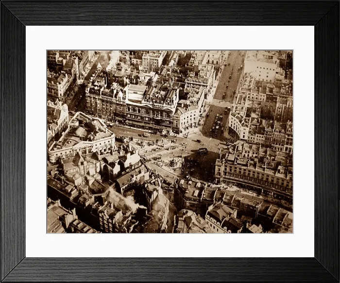 Framed Print : Aerial view of Piccadilly Circus, London Framed Print : Aerial view of Piccadilly Circus, London