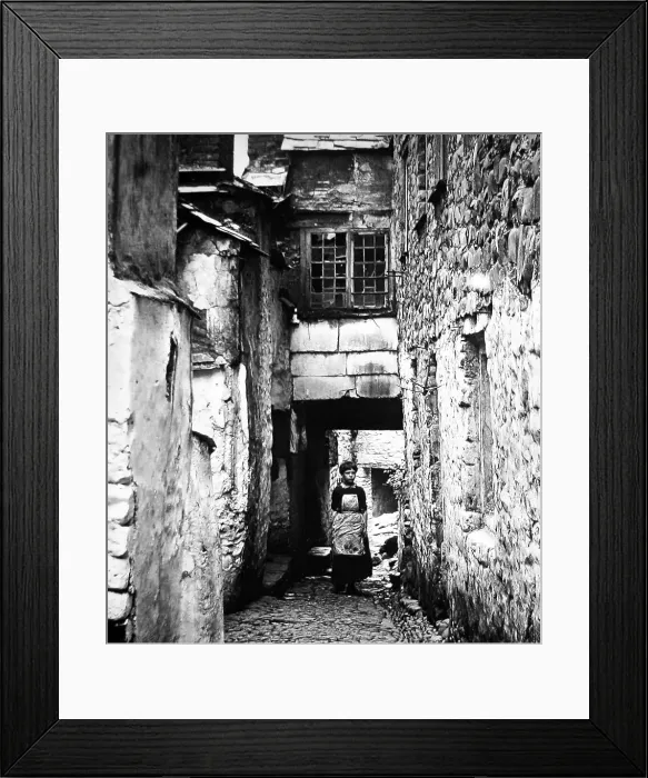 Framed Print : Fish Street, Clovelly, Devon - Victorian period Framed Print : Fish Street, Clovelly, Devon - Victorian period
