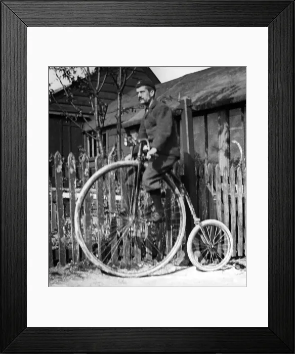 Framed Print : Penny farthing bicycle with pneumatic tyres Framed Print : Penny farthing bicycle with pneumatic tyres