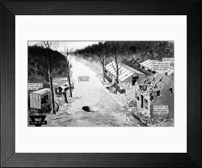 Framed Print : YMCA hut after recent shelling during WW1 Framed Print : YMCA hut after recent shelling during WW1