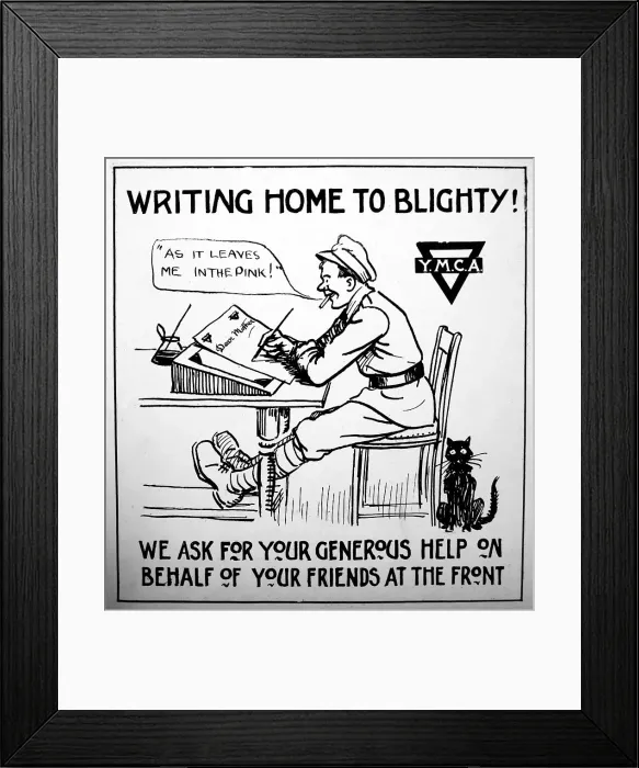 Framed Print : YMCA appeal for writing materials during WW1 Framed Print : YMCA appeal for writing materials during WW1
