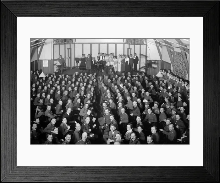 Framed Print : YMCA Concert Hall, Shakespear Hut, London during WW1 Framed Print : YMCA Concert Hall, Shakespear Hut, London during WW1