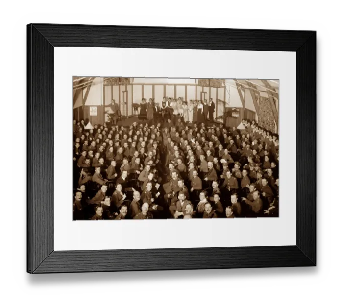 Framed Print : Concert Hall, Shakespeare YMCA Hut, London during WW1 Framed Print : Concert Hall, Shakespeare YMCA Hut, London during WW1