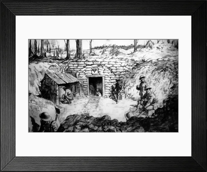 Framed Print : YMCA dug-out hut during WW1 Framed Print : YMCA dug-out hut during WW1