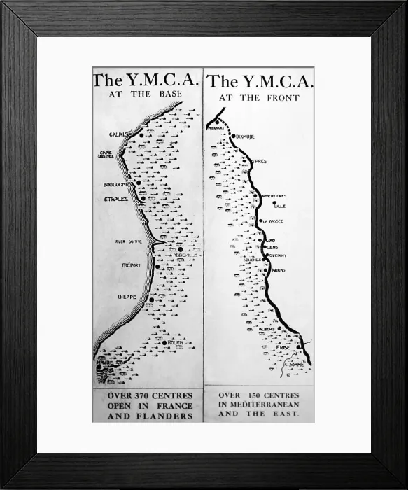 Framed Print : YMCA map, WW1 Framed Print : YMCA map, WW1
