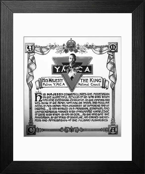 Framed Print : YMCA Message from the King during WW1 Framed Print : YMCA Message from the King during WW1