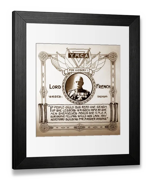 Framed Print : YMCA Message from Lord French during WW1 Framed Print : YMCA Message from Lord French during WW1