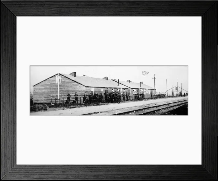 Framed Print : YMCA Penkridge Bank Camp railway station during WW1 Framed Print : YMCA Penkridge Bank Camp railway station during WW1