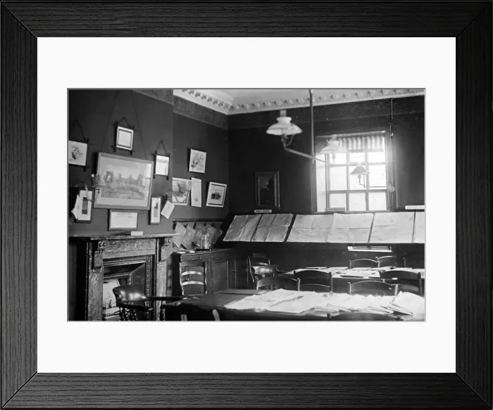 Framed Print : YMCA Wakefield reading room during WW1 Framed Print : YMCA Wakefield reading room during WW1