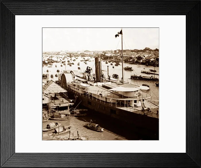 Framed Print : Canton Harbour, China in the early 1900s Framed Print : Canton Harbour, China in the early 1900s