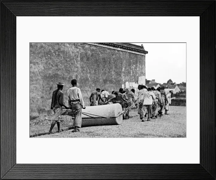 Framed Print : Road making in Nanking, China in the early 1900s Framed Print : Road making in Nanking, China in the early 1900s