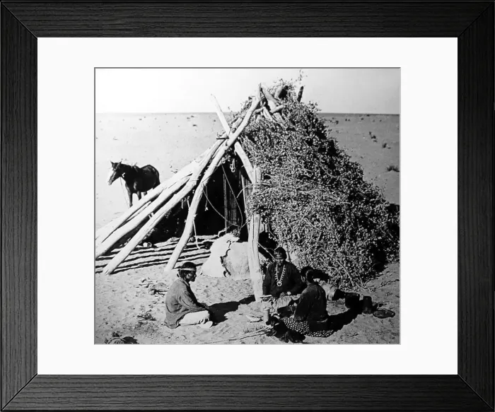 Framed Print : Navajo Indians in their desert home - early 1900s Framed Print : Navajo Indians in their desert home - early 1900s