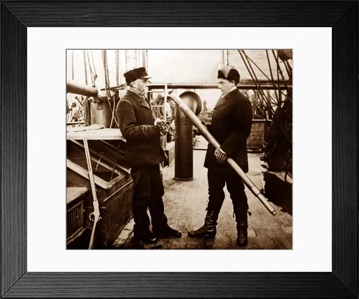 Framed Print : Whaling ship officers in the Arctic Framed Print : Whaling ship officers in the Arctic