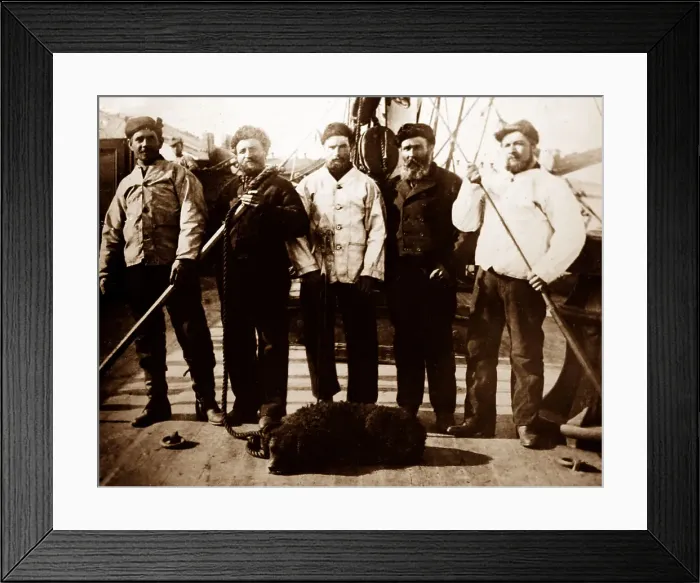 Framed Print : Whaling ship crew in the Arctic Framed Print : Whaling ship crew in the Arctic