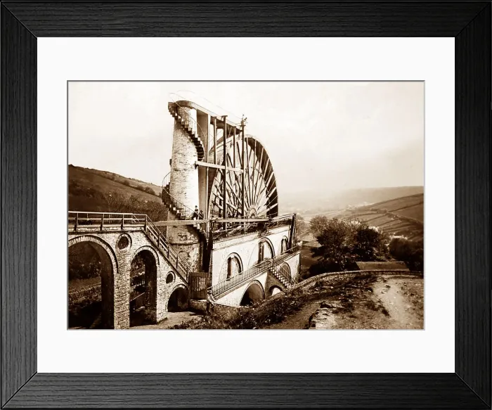 Framed Print : Laxey Wheel, Isle of Man (hand coloured photo) Framed Print : Laxey Wheel, Isle of Man (hand coloured photo)