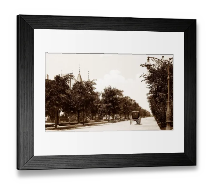 Framed Print : Drexel Boulevard, Chicago - hand coloured when published Framed Print : Drexel Boulevard, Chicago - hand coloured when published