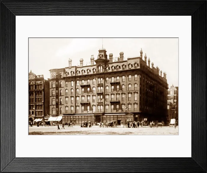 Framed Print : Leland Hotel, Chicago - hand coloured when published Framed Print : Leland Hotel, Chicago - hand coloured when published