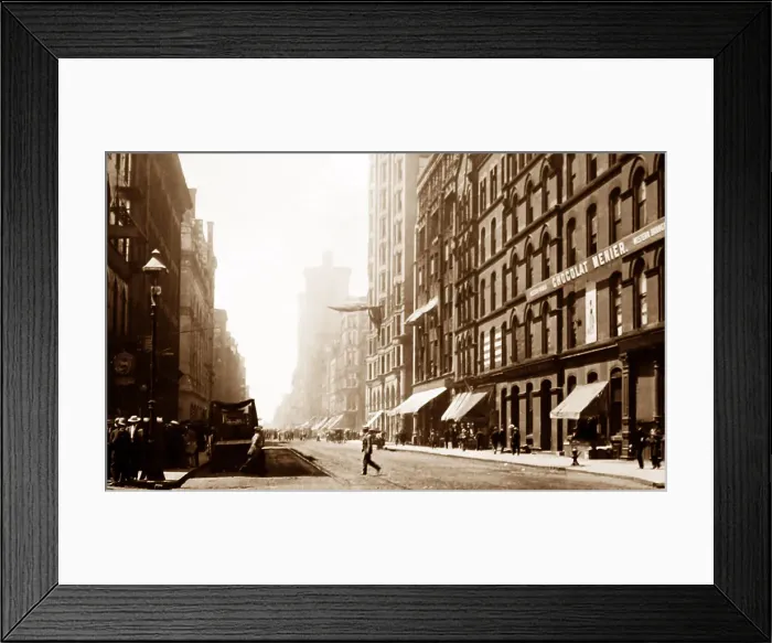 Framed Print : Randolph Street, Chicago - hand coloured when published Framed Print : Randolph Street, Chicago - hand coloured when published