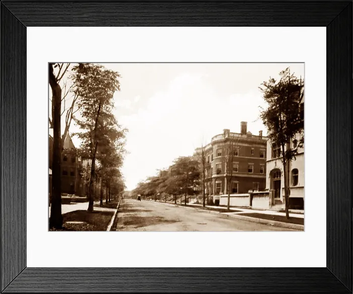 Framed Print : Bellevue Place, Chicago - hand coloured when published Framed Print : Bellevue Place, Chicago - hand coloured when published