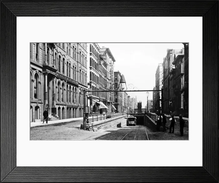 Framed Print : La Salle Street Tunnel, Chicago - hand coloured Framed Print : La Salle Street Tunnel, Chicago - hand coloured