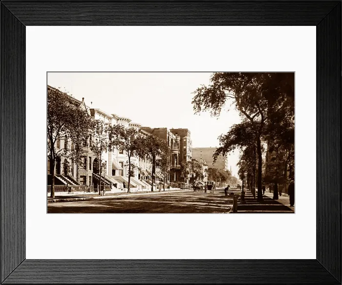 Framed Print : Michigan Avenue, Chicago - hand coloured when published Framed Print : Michigan Avenue, Chicago - hand coloured when published