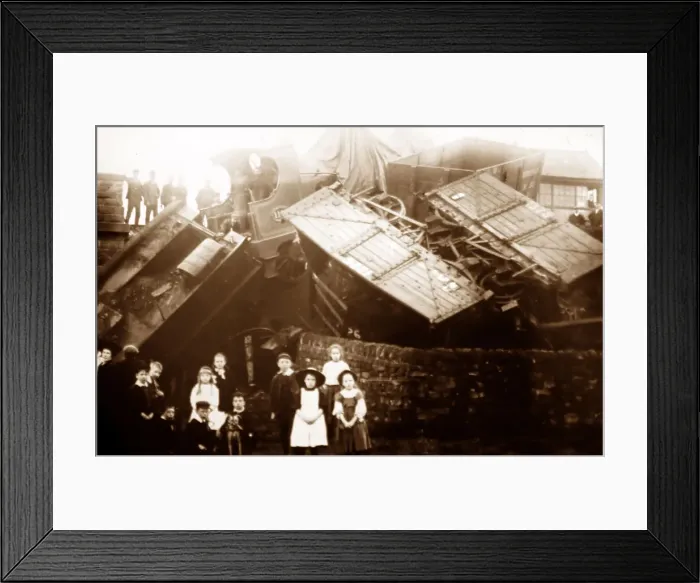 Framed Print : A railway accident - Victorian period Framed Print : A railway accident - Victorian period