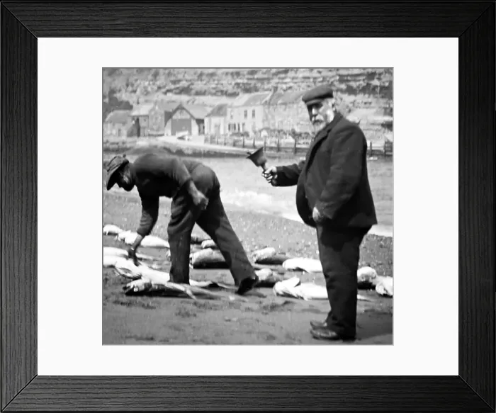 Framed Print : Staithes in Yorkshire - Victorian period Framed Print : Staithes in Yorkshire - Victorian period