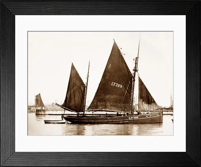 Framed Print : A Lowestoft registered trawler - Victorian period Framed Print : A Lowestoft registered trawler - Victorian period