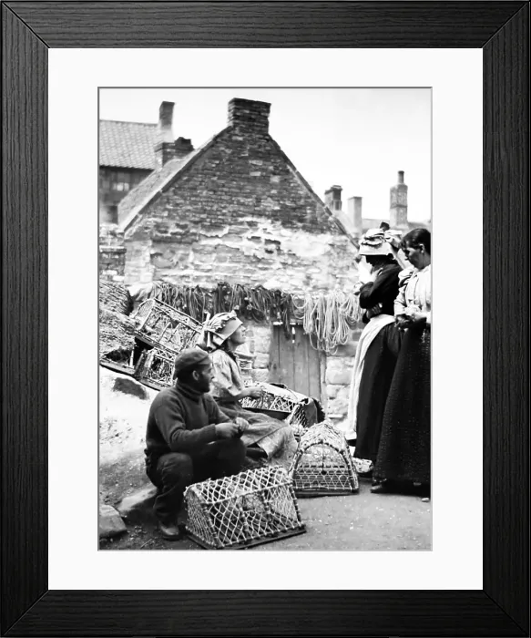 Framed Print : Fishermen, possibly Staithes Framed Print : Fishermen, possibly Staithes