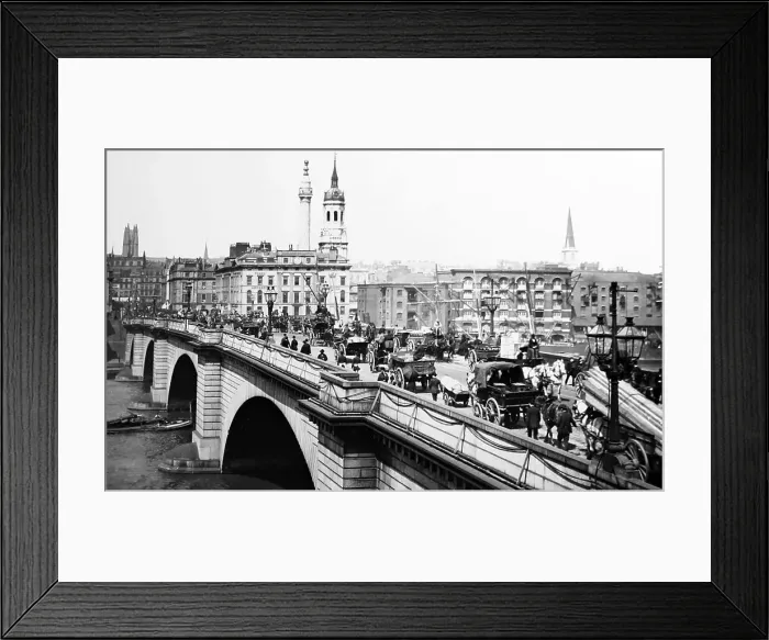 Framed Print : London Bridge, London - Victorian period Framed Print : London Bridge, London - Victorian period