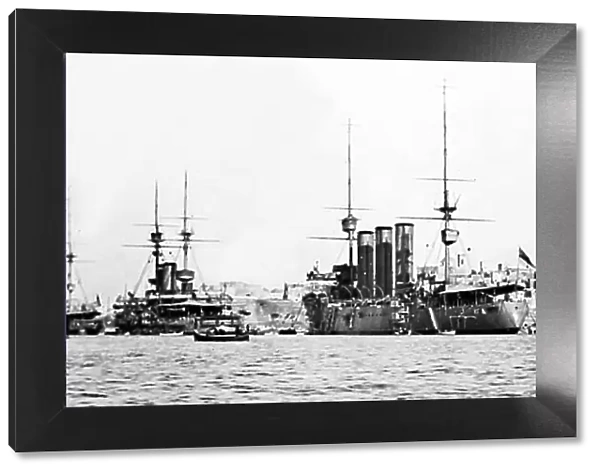 Royal Navy warships in Malta - early 1900s