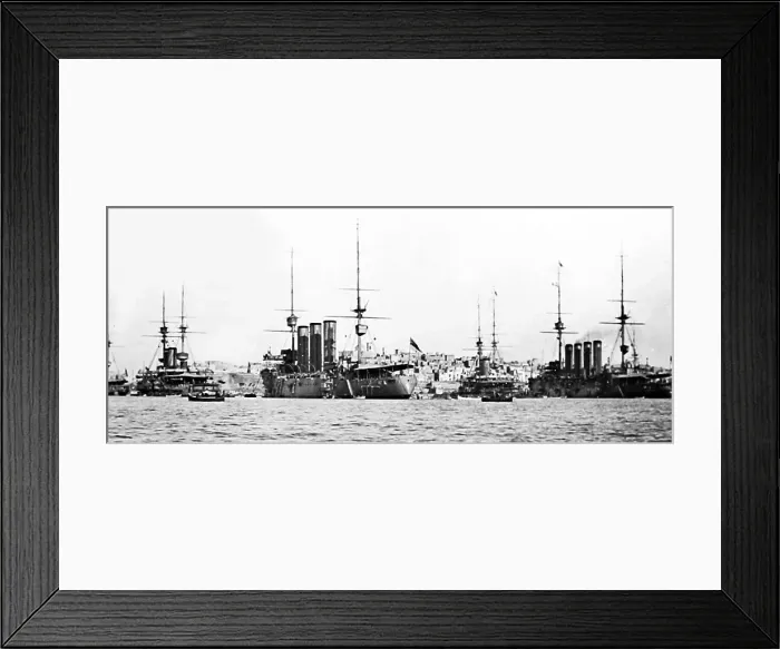 Framed Print : Royal Navy warships in Malta - early 1900s Framed Print : Royal Navy warships in Malta - early 1900s