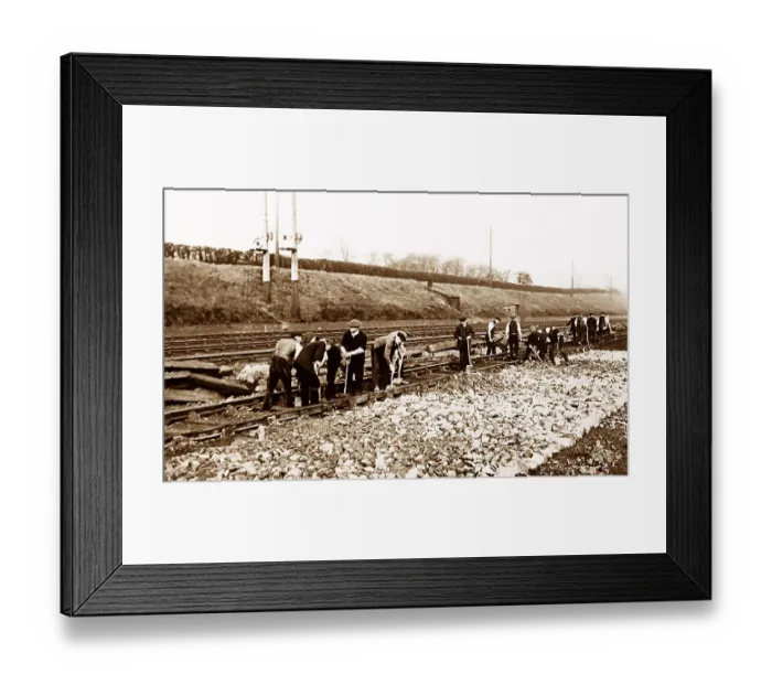 Framed Print : A railway track maintenance gang - early 1900s Framed Print : A railway track maintenance gang - early 1900s